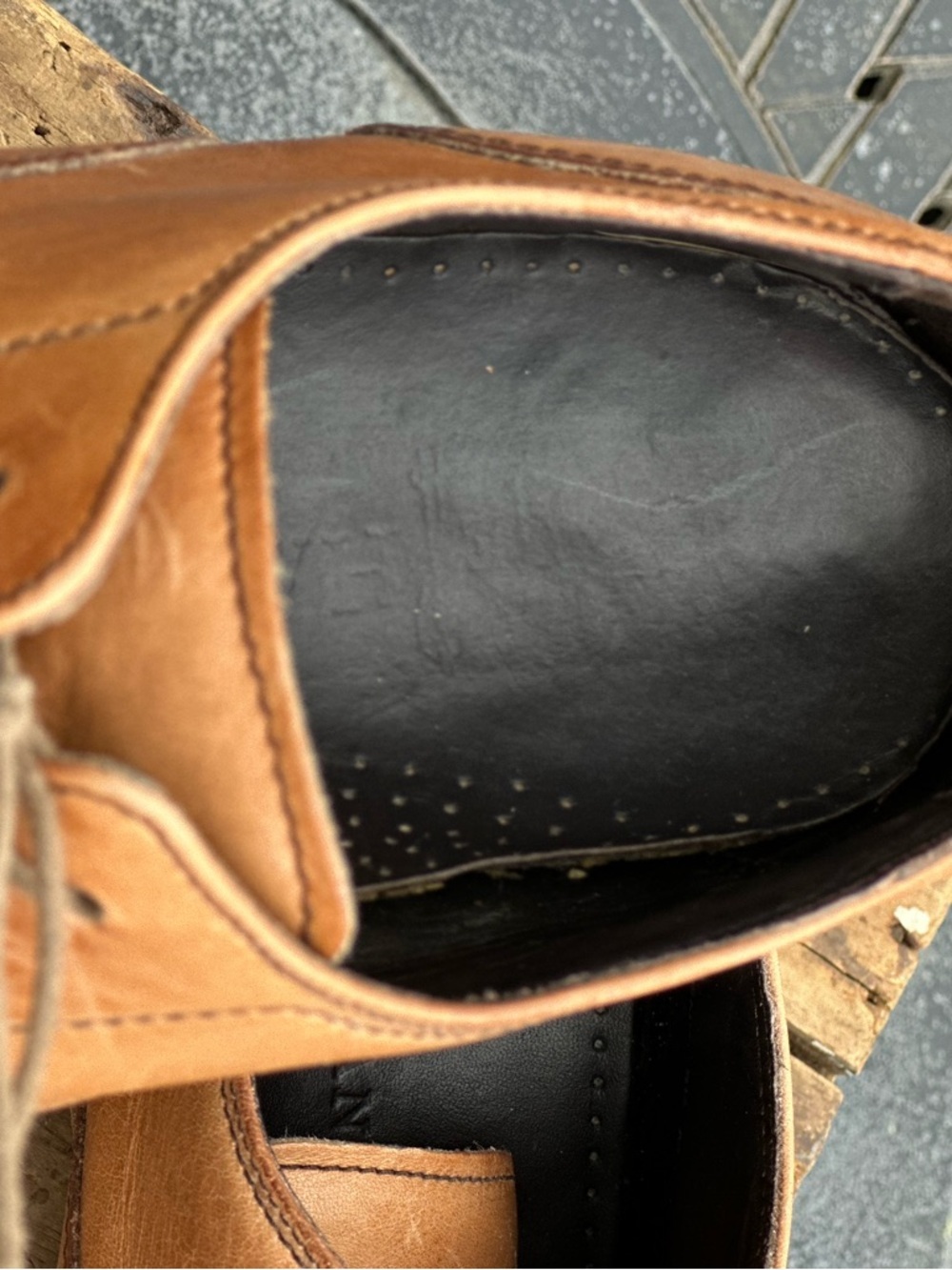 Cole Haan Cognac Leather Cap Toe Oxford Dress Shoes Men’s Lace Up - Picture 8 of 15
